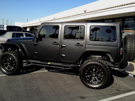 Jeep Rubicon Black Matte All Car Car Picture Matte Jeep Wrangler, Black Jeep Wrangler, Custom Jeep Wrangler, Cars Jeep, Wrangler Jeep, Black Jeep, Range Rovers, Car Black, Dream Cars Jeep