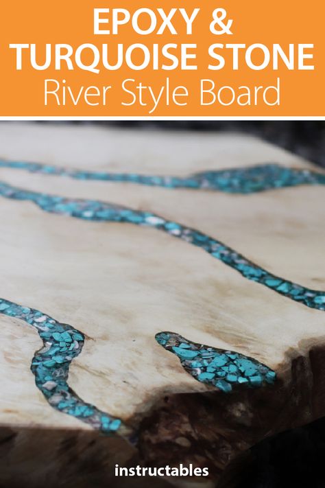 Turquoise Inlay Wood Diy, Wood Inlay Table Top, Unique Table Tops Diy, Colored Epoxy Resin, River Style, Holly Wood, Awesome Woodworking Ideas, Turquoise Table, Natural Wood Table