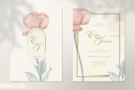 Modern Wedding Card, Wedding Card Sample, Floral Invitation Card, Wedding Invitations Template, Simple Modern Wedding, Free Wedding Cards, Rsvp Invitation, Invitation Elegant, Bridal Invitations