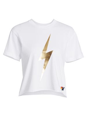 Asylum Clothing, Aviator Nation Lightning Bolt, Aviator Nation Shirt Outfit, Aviator Nation T Shirt, Preppy Lightning Bolt Shirt, Aviator Nation Shirt, Aviator Nation White Sweatpants, Aviator Nation Boyfriend Tee, Lightning Bolt Clothes