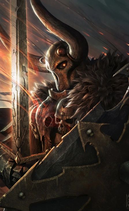 "So soon the hour of fate comes around. The Everchosen stirs from his dark throne and prepares the blow that shall split the world asunder. Realms of old have fallen, lost beneath the fury of the northlands, or smothered by vermin from below. Some heroes battle on, too stubborn to realise all hope is lost. Their time is past, and a new age of Chaos and dismay beckons. Perhaps I am foolish also, for I fight with no hope of victory. I seek only to weaken the Dark Gods, to shake their hold upon the Archaon The Everchosen, The End Times, Evil Villains, End Times, Warhammer Art, Fantasy Fiction, Warhammer Fantasy, Warhammer 40000, Medieval Fantasy