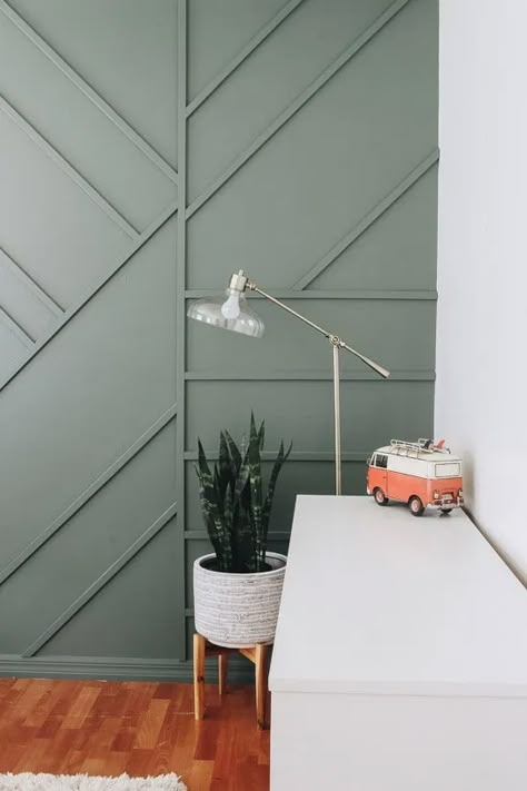 Modern Wood Accent Wall, Herringbone Wall, Diy Accent Wall, Wood Accent Wall, Accent Wall Bedroom, Wood Accent, Wood Interiors, House Wall, Ship Lap Walls