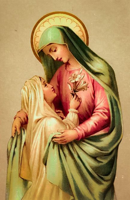 Saint Anne Mother Of Mary, St Mary Mother Of God Wallpaper, Saint Anna Mother Of Mary, Vintage Virgin Mary Art, Mother Of Divine Grace, Immaculate Conception Of Mary Art, Paintings Of Mary Blessed Mother, Our Lady Of Immaculate Conception, Blessed Mary