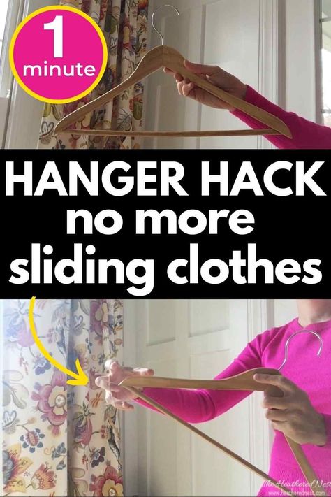 1-Minute INSANELY Easy Hanger Home Hack To Keep Your Clothes ON The Hanger and OFF the Floor!! No Supplies Needed...You'll Have What You Need At Home! Diy Clothes Hanger, Diy Clothes Hanger Storage, Home Hacks Diy, Dresser Alternative, Diy Clothes Hangers, Clothes Hanger Storage, Organisation Ideas, Space Saving Hangers, Hanger Diy