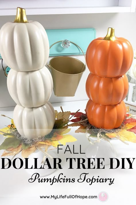 Creating this simple DIY Fall Dollar Tree Pumpkin topiary is a great addition to any fall decor, centerpiece or table setting that looks like you purchased it from the store. It is simple and budget friendly craft that your and your kids can do together. Give it try! #falldiydecor #Falldiyprojects #fallpumpkins #fallpumpkintopiary #falldollartreediy #falldollartreeprojects #fallcenterpieces #thankgivingcenterpieces #falldecor #fallbudgetdecor #thanksgivingtablescape #falltablescape Pumpkin Topiary Diy, Fall Topiaries, Dollar Tree Fall Decor Diy, Topiary Diy, Dollar Tree Pumpkins, Fall Decor Dollar Tree, Pumpkin Topiary, Dollar Tree Fall, Diy Halloween Decor