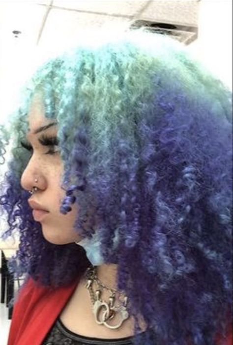 Dyed Afro, Purple Natural Hair, Dyed Curly Hair, Girl Hair Colors, Cute Hair Colors, Dye Hair, Dyed Hair Inspiration, Dye Ideas, Colored Curly Hair