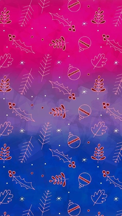 The big flag with Christmas ornaments Christmas Pride Wallpaper, Bi Christmas Wallpaper, Bisexual Christmas Wallpaper, Lgbtq Christmas Wallpaper, Christmas Pride Flags, Pride Backgrounds, Wallpaper Lgbt, Bi Stuff, Bisexual Wallpaper Iphone Aesthetic