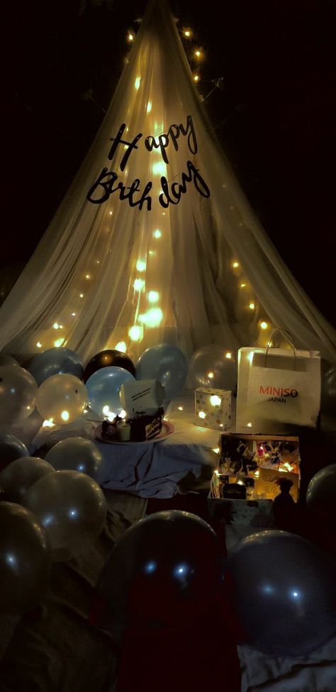 Birthday decoration, birthday tent, decoration box Birthday Decorations For 20th Birthday, Tent Bday Decoration, Tent Birthday Decoration At Home, Birthday Tent Decorations At Home, Aesthetic Decoration For Birthday, Bed Birthday Decorations, Birthday Decorations Without Balloons, Simple Bday Decoration Ideas At Home, Tent Decorating Ideas Birthday