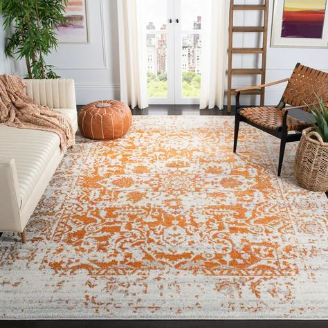 Warm Room Decor, Moroccan Farmhouse, Tiny Home Interior, Thick Pile Rug, Transitional Carpet, Boho Bungalow, Eclectic Area Rug, Mod Decor, Trendy Rug