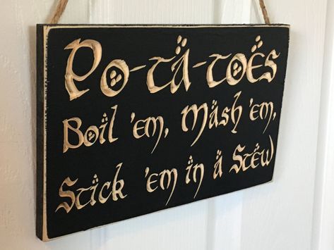 lotr wood sign - Google Search Samwise Gamgee Quotes, Lord Of The Rings Decor, Hobbit Food, Lotr Party, Lotr Wedding, Hobbit Party, Samwise Gamgee, Utica Ny, Engraved Wood Signs