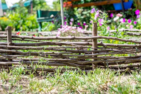 Small Garden Fence, Wattle Fence, Flower Fence, Natural Fence, Living Fence, Garden Border, A Barrier, Potager Garden, Diy Fence