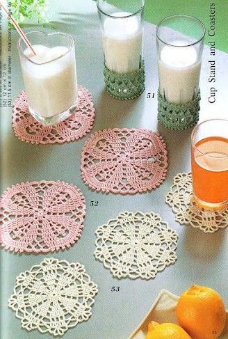 Art Au Crochet, Crochet Coasters Free Pattern, Confection Au Crochet, Crochet Coaster Pattern, Pola Amigurumi, Small Crochet, Crochet Kitchen, Crochet Doily Patterns, Le Crochet