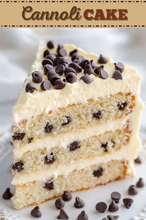 Cannoli Cake - Insanely Good Cannoli Layer Cake, Cannoli Snack Cake, Coco Lopez Cake, Cake Bake Shop Recipe, Easy Italian Cake Recipes Simple, Cannoli Cake With Box Cake, Canoli Cake Recipes, Best Vanilla Desserts, Cannoli Cake Filling