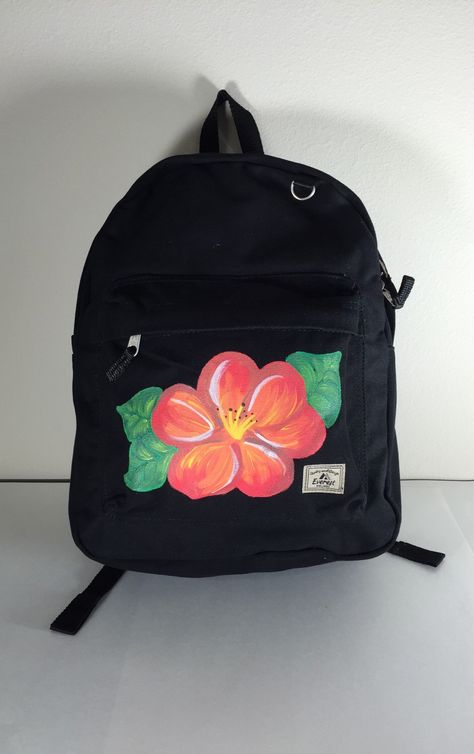 A personal favorite from my Etsy shop https://www.etsy.com/listing/243801166/everest-canvas-backpack-in-black-hand Hand Painted Backpack, Painting Backpack Ideas, Backpack Painting Ideas, Painting Backpack, Backpack Art, Painted Clothes, Canvas Backpack, Black Hand, Etsy Business