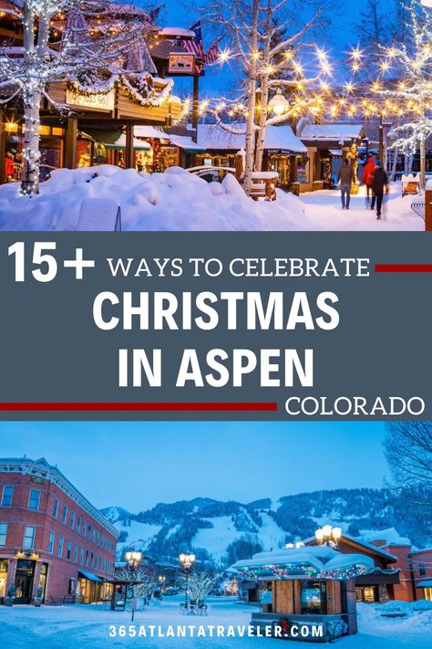 Aspen Colorado Winter, Vail Ski Resort, Colorado Christmas, Aspen Mountain, Christmas Destinations, Holiday Travel Destinations, Colorado Winter, Glenwood Springs, Ski Town