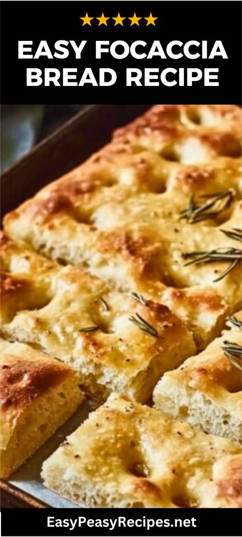 Making homemade Italian focaccia bread has never been easier! This simple focaccia bread recipe is your go-to for an incredible side dish or snack. With its golden brown crust and fluffy interior, it's perfect for dipping in olive oil or serving alongside pasta. Whether you're a beginner baker or a seasoned pro, you can whip this up quickly. Plus, just a few simple ingredients are all you need! Discover how to make focaccia with aromatic herbs and delicious toppings for a restaurant-quality touch at home. You'll gain a new favorite bread recipe that your whole family will love. Italian Focaccia Recipe, Make Focaccia, Easy Focaccia Bread Recipe, Foccacia Recipe, Baking Bread At Home, Homemade Focaccia, Beginner Baker, Italian Bread Recipes, Airy Interior