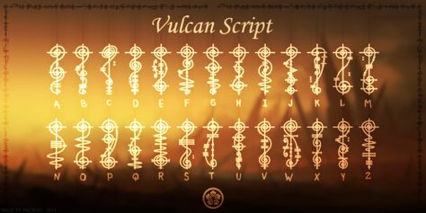 Vulcan Script Font by NickPolyarush on DeviantArt Vulcan Calligraphy, Vulcan Script, Destiny Ii, Ancient Scripts, Website Fonts, Star Trek Series, Book Writing Inspiration, Branding Mood Board, Space Time