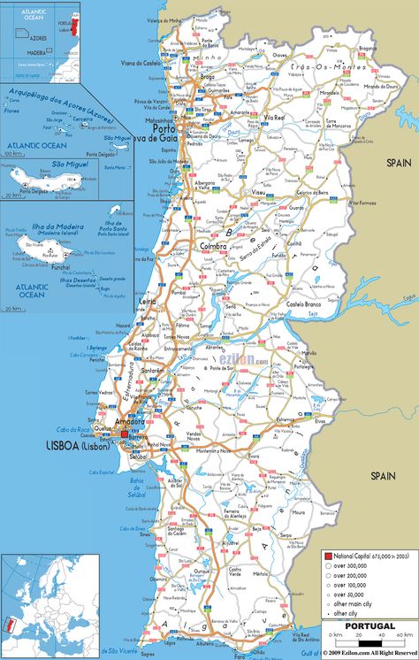 Detailed Clear Large Road Map of Portugal - Ezilon Maps Map Of Portugal, Transport Map, Portugal Map, Portugal Cities, European Map, Teaching Geography, Geography Lessons, Backyard Kitchen, Travel Books