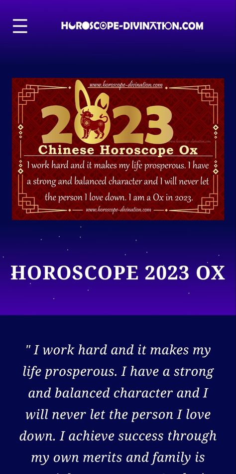 Chinese horoscope 2023 Ox in free yearly forecast describes Ox and energies in 2023. Chinese Horoscope 2023, Horoscope 2023, 12 Chinese Zodiac Signs, 2023 Rabbit, Chinese Zodiac Tiger, Chinese New Year 2023, Chinese Horoscope, Yearly Horoscope, Chinese Heritage