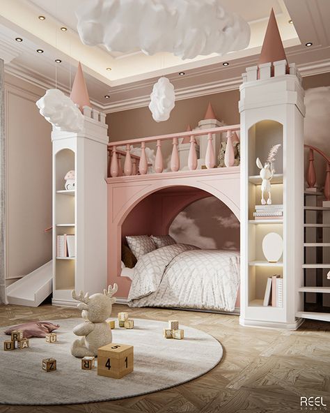 Princess Room For Two, Luxury Toddler Girl Bedroom, Kids Princess Bedroom, Toddlers Bedroom Girl, Kids Princess Room, Dream Kids Bedroom, Amazing Kids Bedrooms, Luxury Girls Bedroom, Princess Baby Room