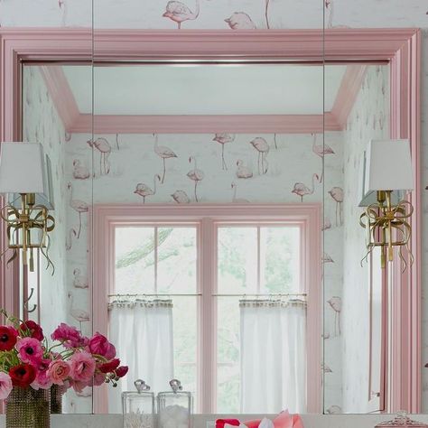 Lindsey Herod Interiors on Instagram: "Little ladies dream bathroom! 🦩🦩🦩 This household is home to three little ladies and it was very important to their momma that they grow up sharing a bathroom so we designed the space for all their needs including a separate tub and shower, two sinks and a spot to do makeup or hair. The pink trim color and inlaid penny dot floor and @katespadeny bow sconces fit perfectly 💝 // 📸 by @kerrykirkphoto // 💐 by @curiousdetails // 📰 in @flowermagazine // ✍️ b Desk For Girls Room, 2024 Bathroom, Girl Desk, Bathroom Design Inspiration, Tub And Shower, Girl’s Room, Girls Bathroom, Pink Trim, Dream Bathroom