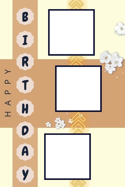 Brown Happy Birthday Template, Happy Birthday Jiju Template, Ig Story For Birthday, Happy Bday Template, Insta Story Frame, Story For Birthday, Bday Template, Template Happy Birthday, Happy Birthday Icons