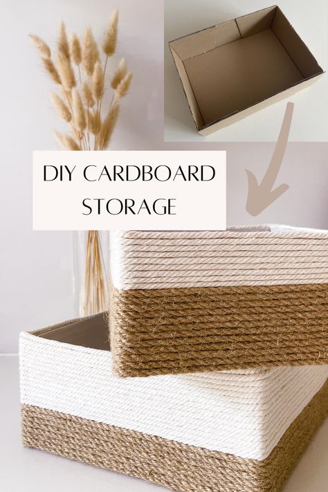 Diy Cardboard Boxes For Storage, Turning Cardboard Box Into Storage, Things To Make From Cardboard Boxes, Storage Box From Cardboard, How To Turn Cardboard Boxes Into Storage, Box Basket Diy, How To Recycle Cardboard Boxes, Cardboard Box Basket Diy, Make Your Own Baskets Diy