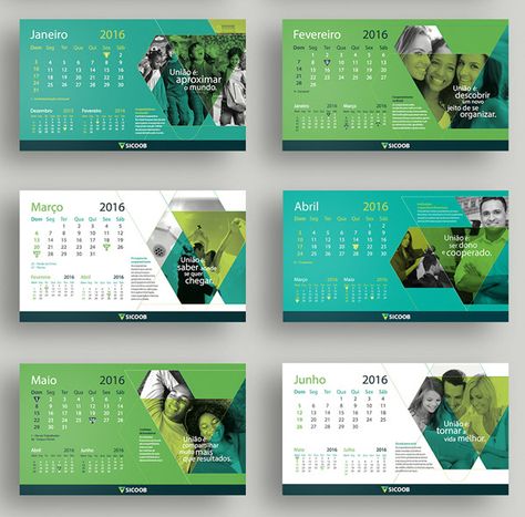 Desk-Calendar-2016-For-Sicoob-2 Calendar Desk Design, Table Calendar Design Ideas, Calendar Ideas Design, Desk Calendar Ideas, Desk Calendar Layout, Calander Design, Corporate Desk Calendar, Desktop Calendar Design, Table Calendar Design