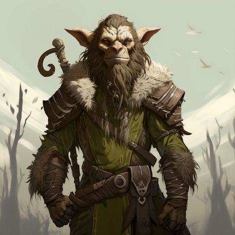 Midjourney AI druid concept art Bugbear Wizard, Druid Art Male, Bugbear Druid, Bugbear Ranger, Dnd Druid Male, Bugbear Monk, Bugbear Art, Shepherd Druid, Bugbear Character Art