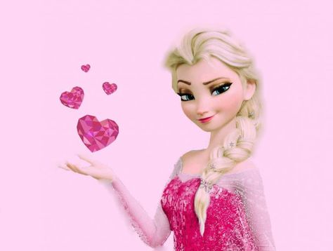 Happy Valentine day Elsa Pink, Frozen Images, Frozen Crafts, Frozen Wallpaper, Frozen Pictures, Disney Frozen Elsa Art, Animation Disney, Disney Princess Elsa, Frozen Disney Movie