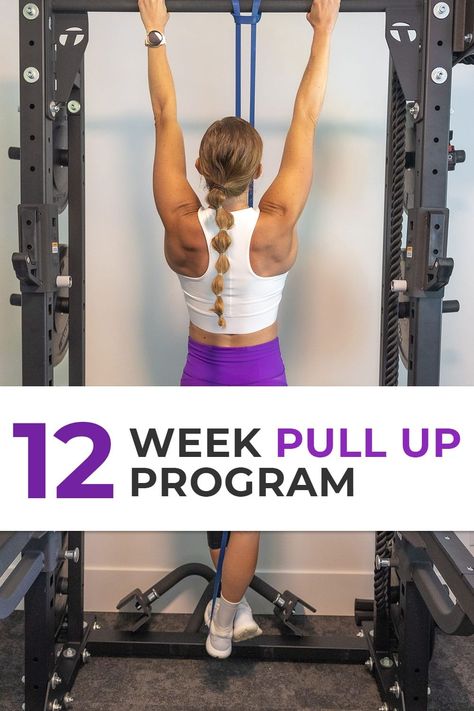 Achieve your first pull up in 12 weeks! This free, 12-week pull up program is designed to help you build strength, improve your technique, and master the pull up with good form. I personally went from doing 0 to 100 pull ups using this exact guide. Push Pull Workout, Chest And Tricep Workout, Pull Up Workout, Nourish Move Love, Assisted Pull Ups, Body Muscles, How To Get Better, Build Strength, Triceps Workout