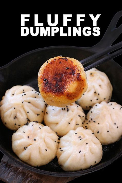 Dumplings Recipe Japanese, Japanese Dim Sum, Bao Dumplings Recipe, Fluffy Dumplings Recipe, Japanese Dumplings Recipe, Dinner Dumplings, Bao Dumplings, Chinese Dumplings Recipe, Fluffy Dumpling Recipe