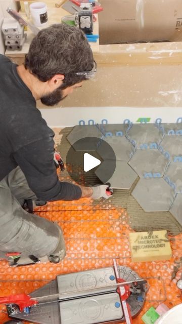 Home Repair Tutor on Instagram: "Hexagon tile floor tips…if you’re remodeling a bathroom and need help, join our Platinum Membership and make your project easier with over 250 step-by-step tutorials at homerepairtutor.com 👍🏼🔥#tilefloor #diy #howto #bathroomremodel #homerenovation" Leftover Hexagon Tile Projects, Bathroom Ideas Hexagon Tiles, How To Lay Hexagon Floor Tile, Bathroom Hexagon Tile Floor, Hexagon Tiles Bathroom, Hexagonal Tiles Bathroom, Bathroom Hexagon Tile, Hexagonal Floor Tiles, Bathroom Hexagon