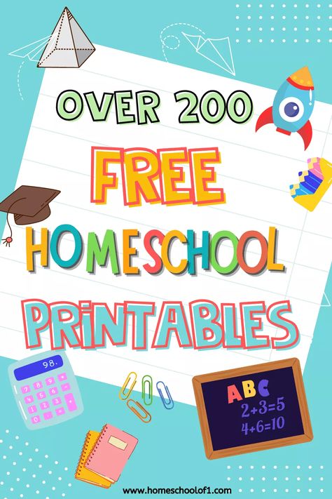 Free Homeschool Printables (Over 500 Worksheets) | Printable Planner For School By  Ann Thompson Free Science Printables, Homeschool Worksheets Free, Free School Printables, Planner For School, Free Math Printables, Kindergarten Homeschool Curriculum, Free Worksheets For Kids, Free Homeschool Curriculum, Free Homeschool Resources