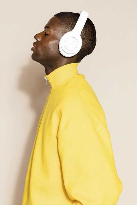 Man listening to music in headphones | premium image by rawpixel.com / McKinsey Working Out With Headphones, Man Listening To Music Headphones, Person In Headphones, People With Headphones Aesthetic, Men Listening To Music, Person Listening To Music Aesthetic, People Listening To Music Aesthetic, Listening To Music Pose, Guy Wearing Headphones