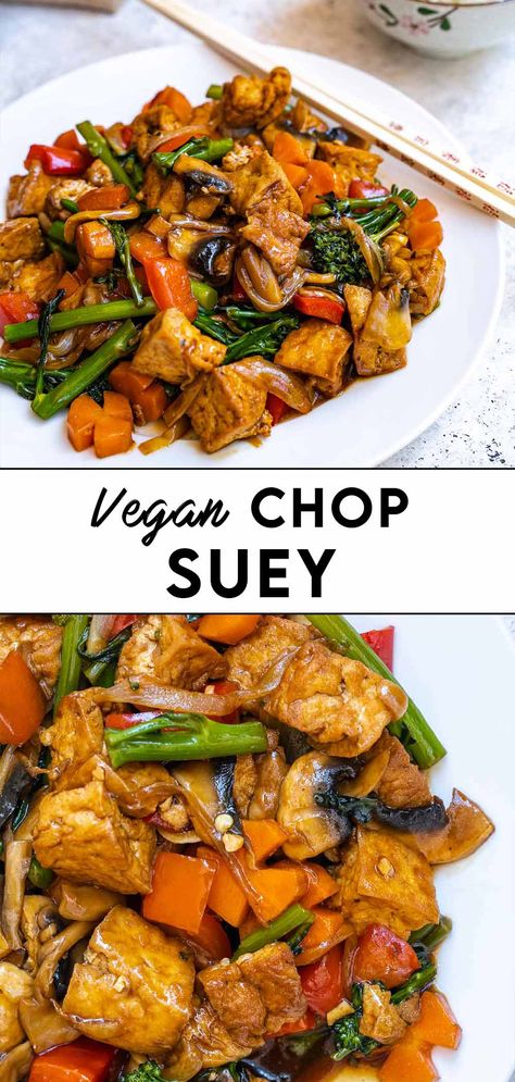 Vegan American Chop Suey, Vegan Chop Suey Recipe, Vegan Chop Suey, Vegan Recipes For One Person, Vegetarian Chop Suey, Chinese Food Vegan, Vegan Chinese Food Recipes, Vegan American Food, Seitan Recipes Vegan