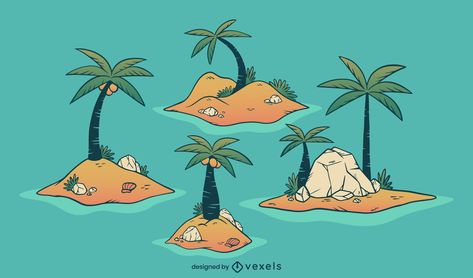 Adventure Graphic Design, Cartoon Island, Island Illustration, Advertisement Illustration, Composition Drawing, Vector Character Design, Design Advertisement, Ad Illustration, Vector Character