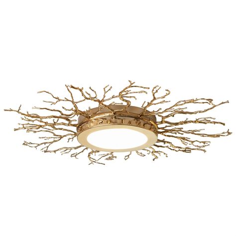 Twig Ceiling Fixture-Brass Global Views, Light Fixtures Flush Mount, Ceiling Light Fixture, Energy Efficient Lighting, Led Flush Mount, Flush Mount Lighting, Flush Mount Ceiling, Ceiling Light Fixtures, Type A