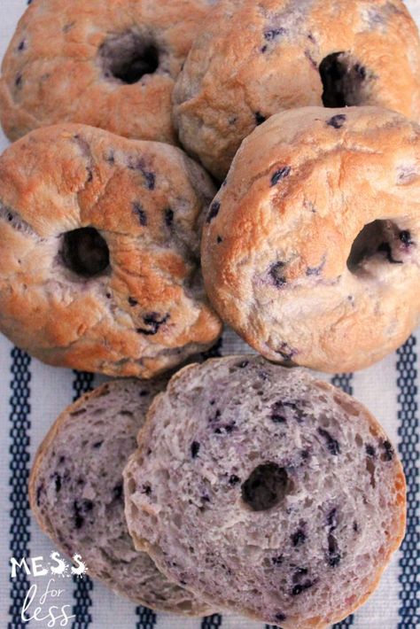 Blueberry Bagels Recipe, Blueberry Bagel Recipe, Blueberry Bagels, Breakfast Classic, Bagel Recipe Easy, Family Friendly Breakfast, Blueberry Bagel, Bagels Recipe, Homemade Bagels