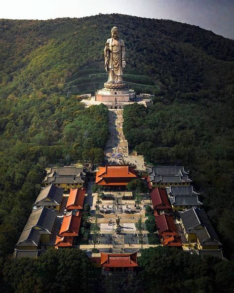 China Highlights on Instagram: “📍Grand Buddha on Lingshan (Sacred Mountain), Wuxi, Jiangsu. How tall do you think this Buddha is? 📷: @johnstonanthony  #wuxi #china🇨🇳…” Large Buddha Statue, Sci Fi City, Sacred Mountain, Wuxi, Chinese Landscape, Unique Photography, Buddhist Temple, Photography Techniques, Light Painting