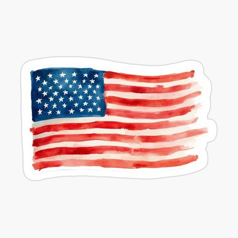 Get my art printed on awesome products. Support me at Redbubble #RBandME: https://www.redbubble.com/i/sticker/Watercolor-American-Flag-Patriotic-Art-by-mzaigha/164622846.EJUG5?asc=u Scrapbook 2024, Watercolor American Flag, Patriotic Art, Sticker Art, American Flag, Awesome Products, Flag, Art Prints, Art