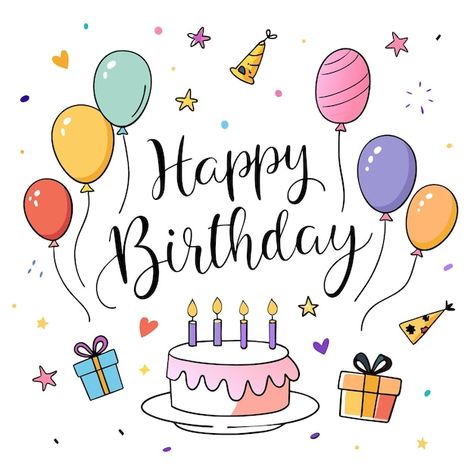 Vector happy birthday day greeting card ... | Premium Vector #Freepik #vector #birthday-text #art #birthday-logo #birthday-greeting Happy Birthday Day, Happy Birthday Logo, Birthday Logo, Edge Logo, Birthday Text, Art Birthday, Birthday List, Text Art, Birthday Greeting