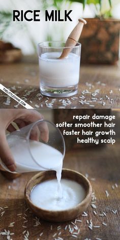 Healthy Natural Hair Growth, Hair Mask For Growth, Homemade Hair Products, Healthy Natural Hair, Fast Hairstyles, Rice Milk, Diy Hair Care, Hair Growth Faster, Hair Food