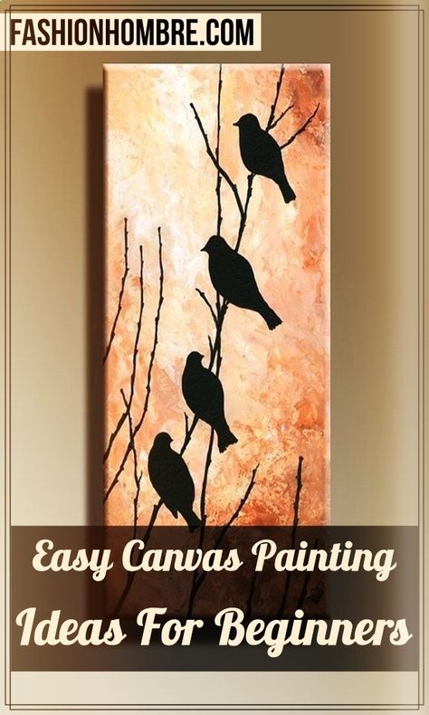 70 Easy Canvas Painting Ideas For Beginners - Fashion Hombre Small Rectangular Canvas Painting Ideas, 12x24 Painting Ideas, Easy Painting Ideas On Canvas For Men, 12x36 Canvas Painting Ideas, Easy Pictures To Paint For Beginners, Rectangular Canvas Painting Ideas, Tall Canvas Painting Ideas, Horizontal Painting Ideas Easy, Beginner Painting Ideas Easy Simple Fall