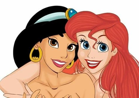 Ariel And Jasmine Together, Ariel And Jasmine, Disney World Princess, Aladdin 1992, Disney Jasmine, All Disney Princesses, Disney Princess Fan Art, Disney Princess Fashion, Princesses Disney