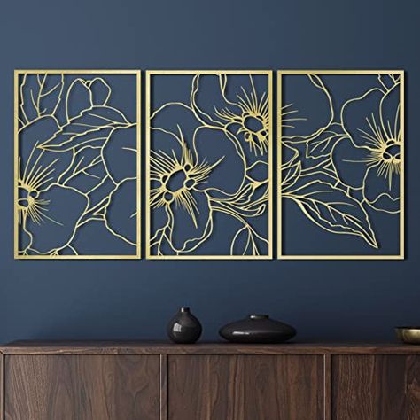 Flowers For Bedroom Decor, Green And Black Office Decor, Simple Bedroom Wall Decor Above Bed, Gold Office Wall Decor, Gold Wall Decor Bedroom, Above Bed Decor Master, Dark Floral Decor, Large Wall Decor Ideas, Earthy Wall Art