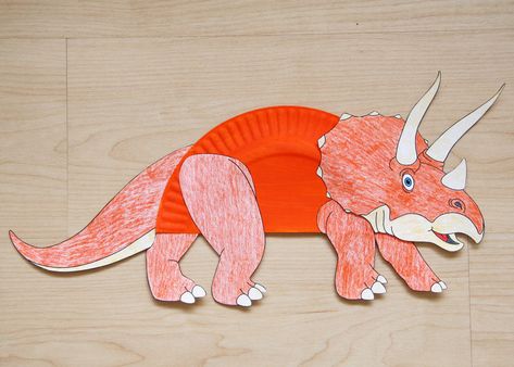 Triceratops Craft, Dinosaur Crafts Preschool, Dinosaur Template, Dinosaur Classroom, Make A Dinosaur, Dinosaur Triceratops, Plate Template, Paper Plate Craft, Free Printable Templates