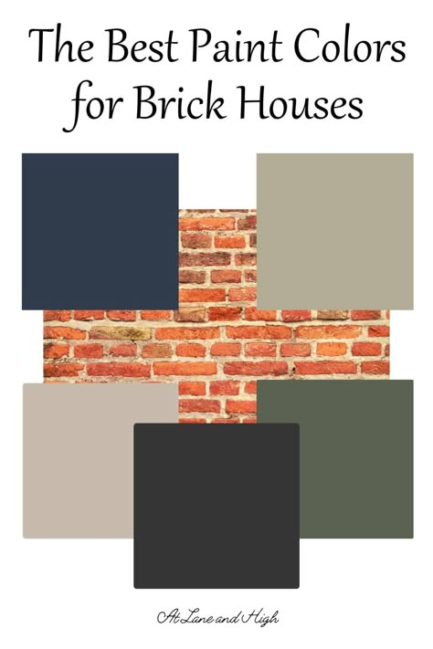 Paint With Brick Exterior House Colors, Exterior House Painted Brick, Paint To Go With Orange Brick, Brick House With Painted Trim, Houses With Orange Brick, Orange Brick Paint Colors, Outside House Paint Colors With Red Brick, Orange Brown Brick House Exterior Color Schemes, Tan And Red Brick House Exterior