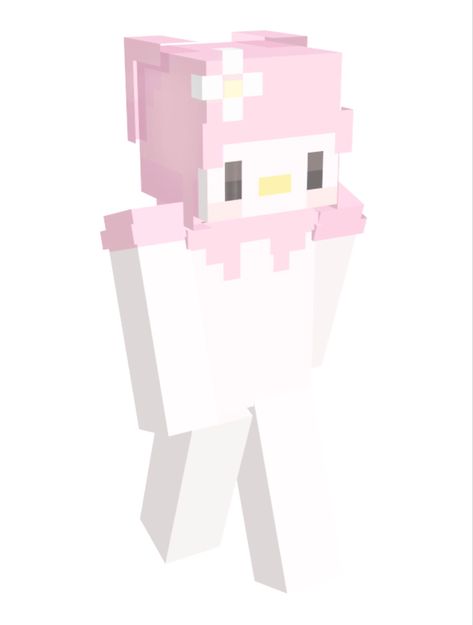 Kawaii World Skin, My Melody Minecraft Skin, Sanrio Minecraft Skin, Cutecore Minecraft Skin, My Melody Minecraft, Hello Kitty Minecraft Skin, Skin Minecraft Download Png, Minecraft Skin Cute, Cute Minecraft Skins