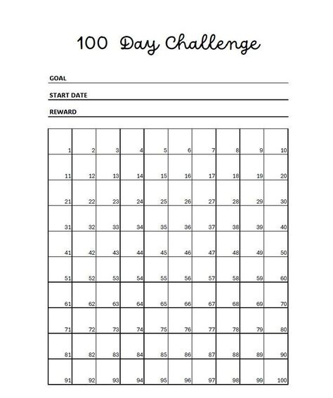 100 days habit tracker printable Habit Tracker Printable Monthly, Kawaii Printables, Printable Habit Tracker, Goal Setting Template, Habit Tracker Bullet Journal, Habit Tracker Printable, 100 Day Challenge, Gratitude Challenge, Make It Count